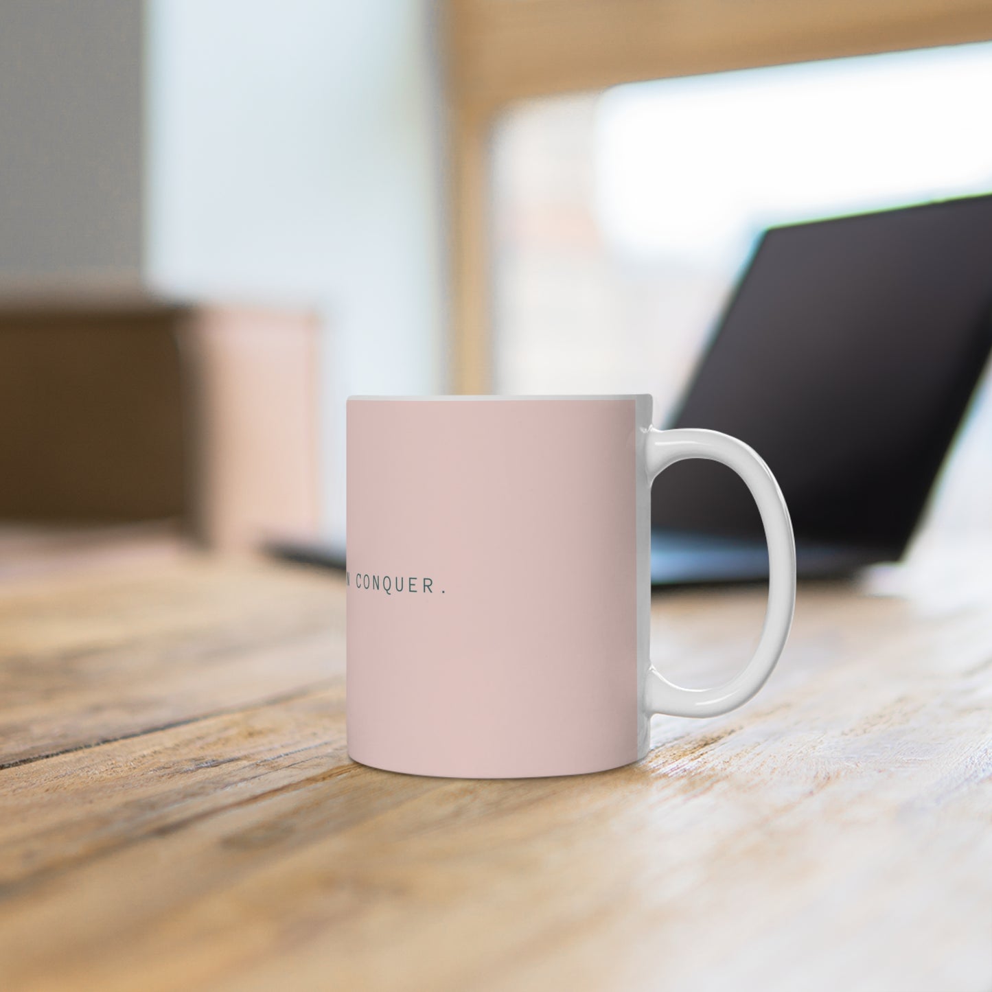 First Sip, Then Conquer Ceramic Mug - Pastel Pink
