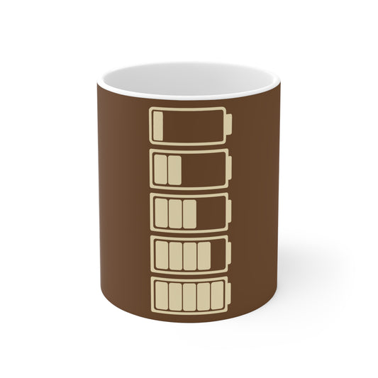 Social Battery Ceramic Mug - Brown