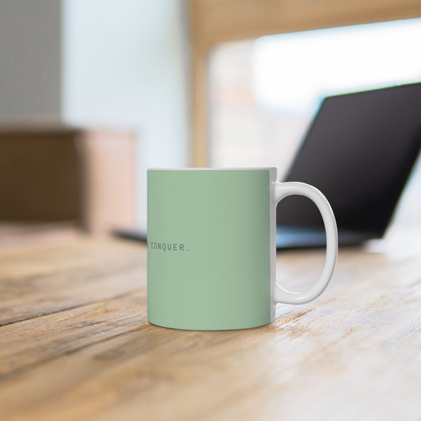 First Sip, Then Conquer Ceramic Mug - Pastel Green
