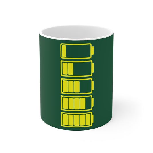 Social Battery Ceramic Mug - Green