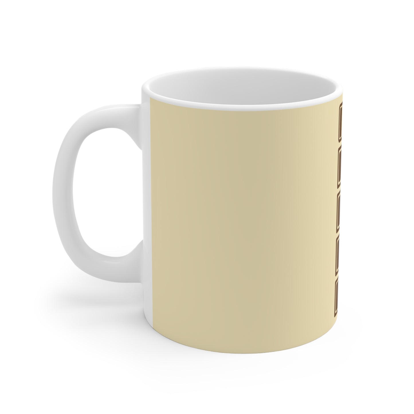 Social Battery Ceramic Mug - Beige / Brown