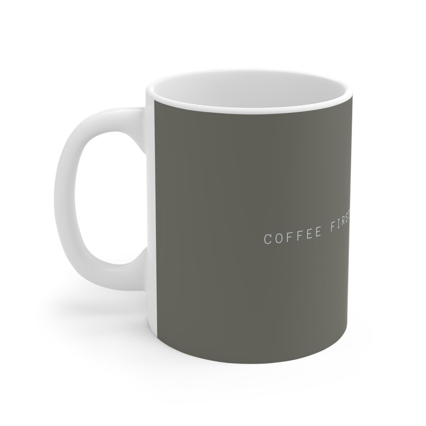 Coffee First, Regrets Later Ceramic Mug - Grey