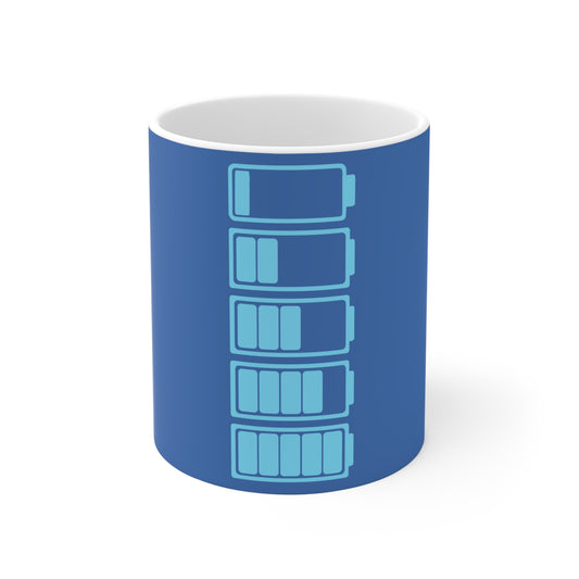 Social Battery Ceramic Mug - Blue