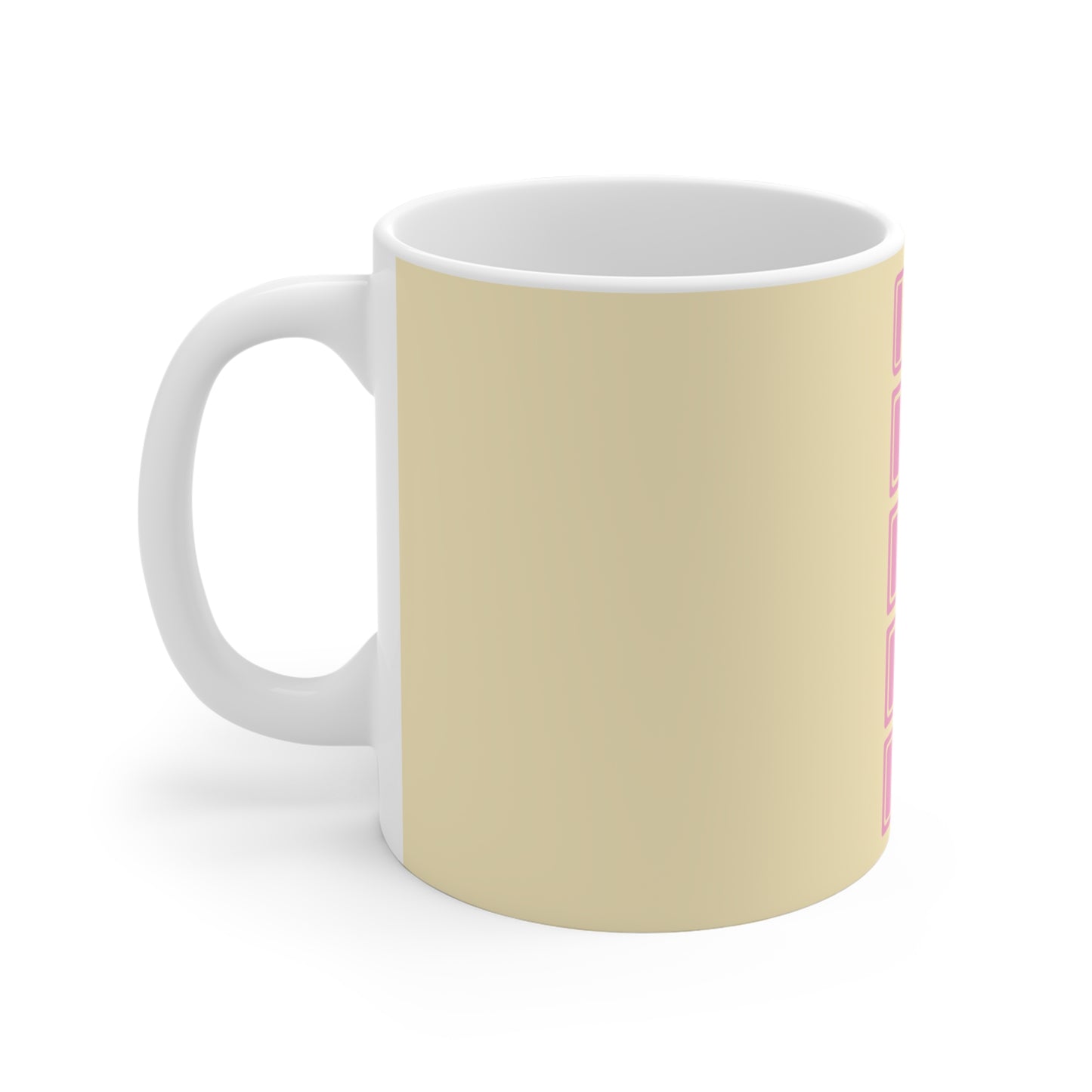 Social Battery Ceramic Mug - Beige/Pink