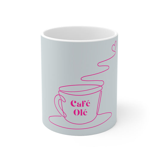 Cafe' Olé Ceramic Mug - Baby Blue