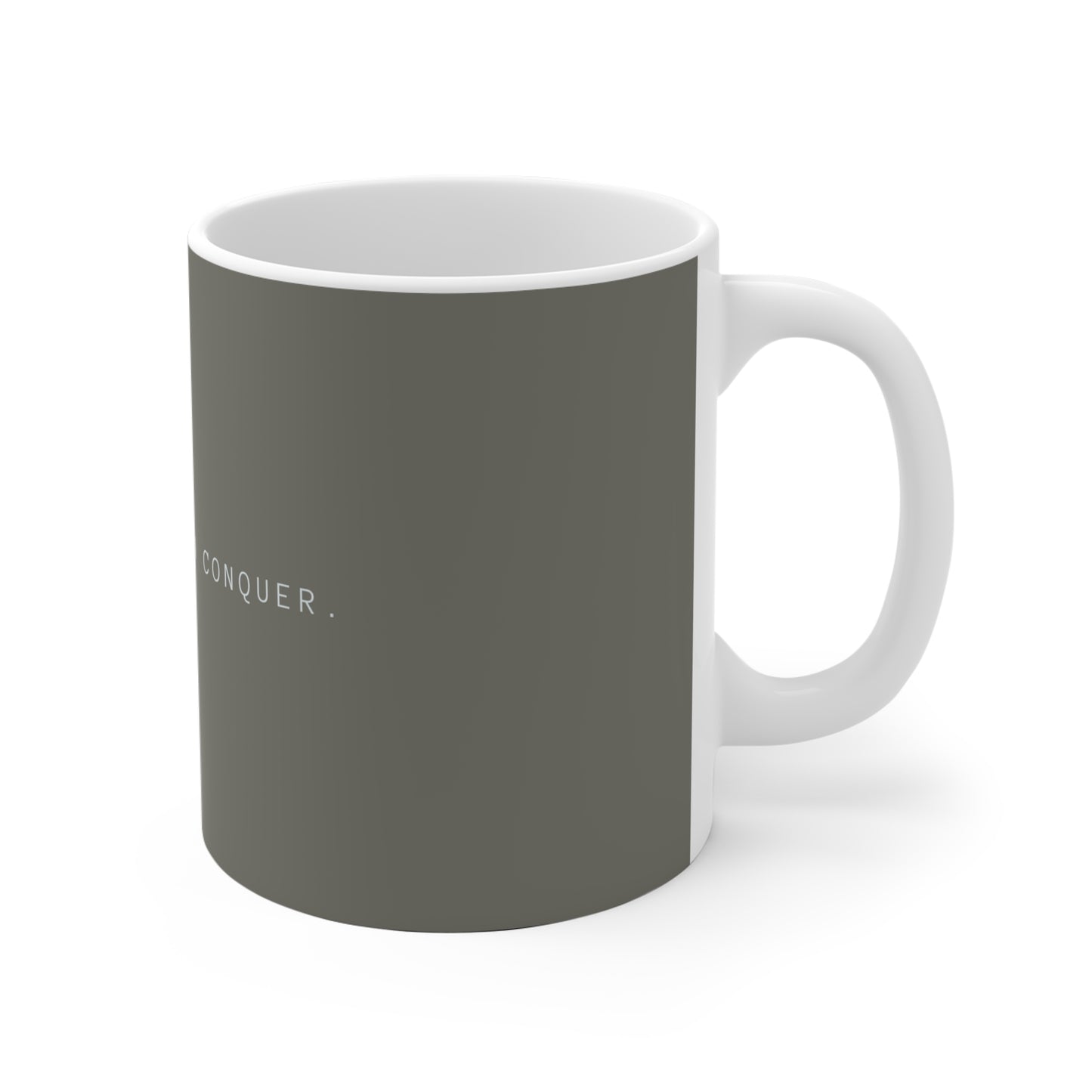First Sip, Then Conquer Ceramic Mug - Grey