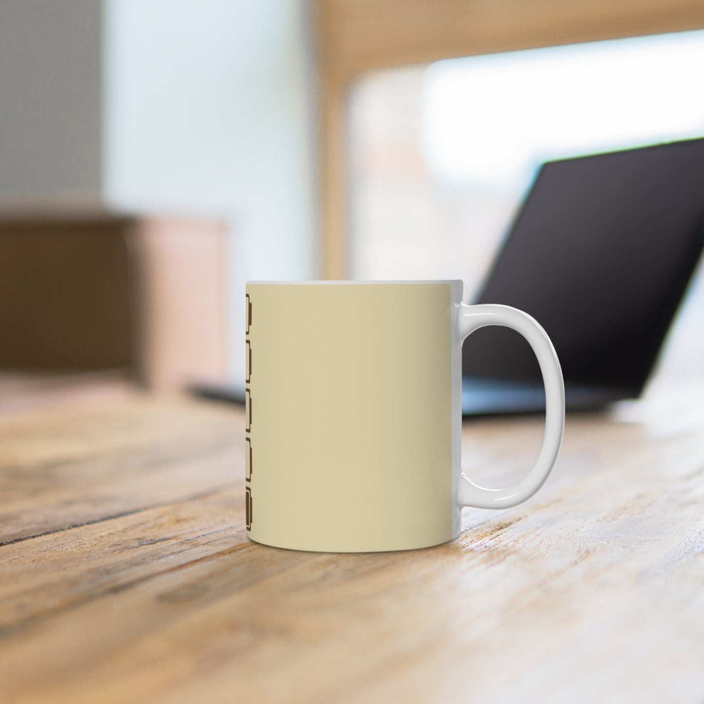 Social Battery Ceramic Mug - Beige / Brown