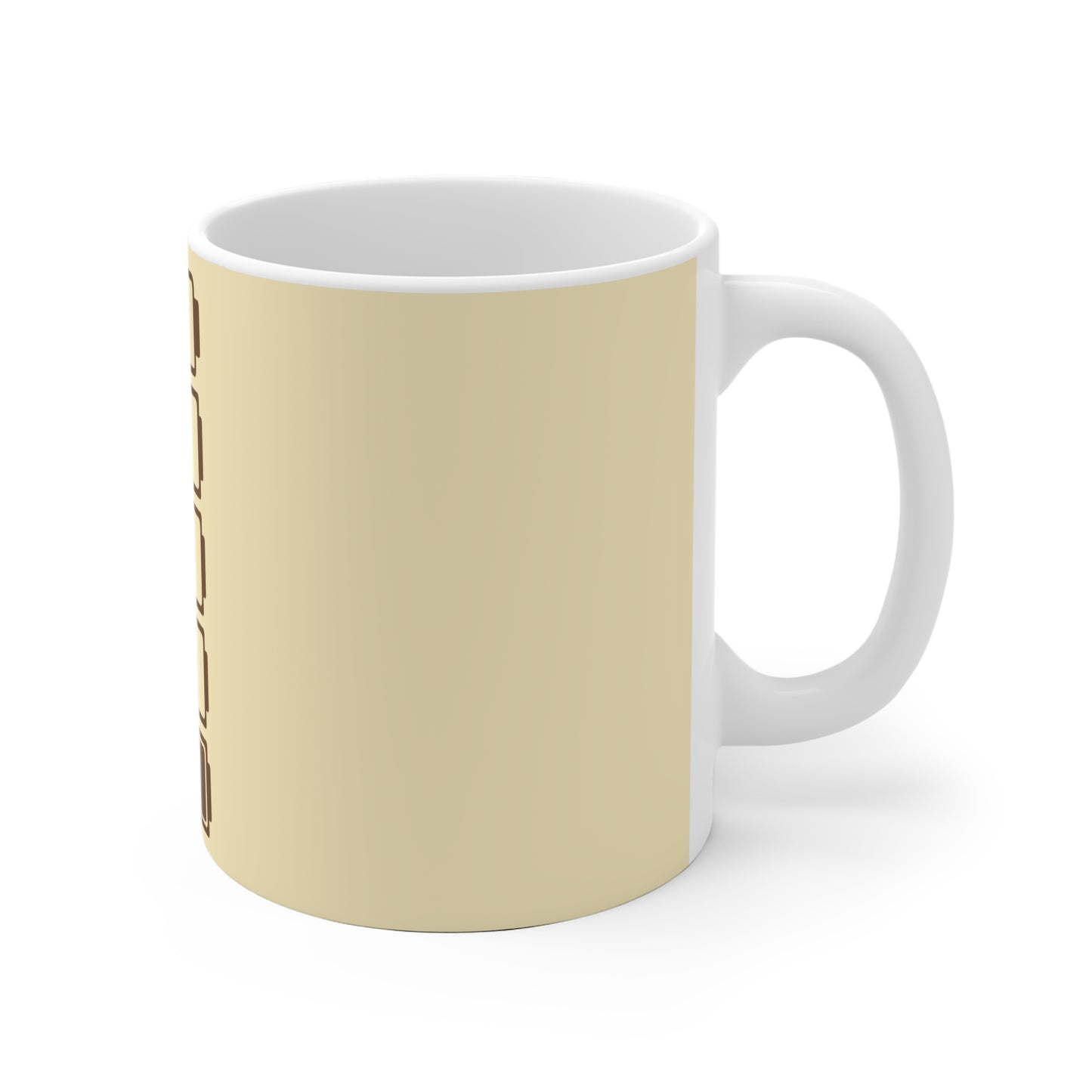 Social Battery Ceramic Mug - Beige / Brown