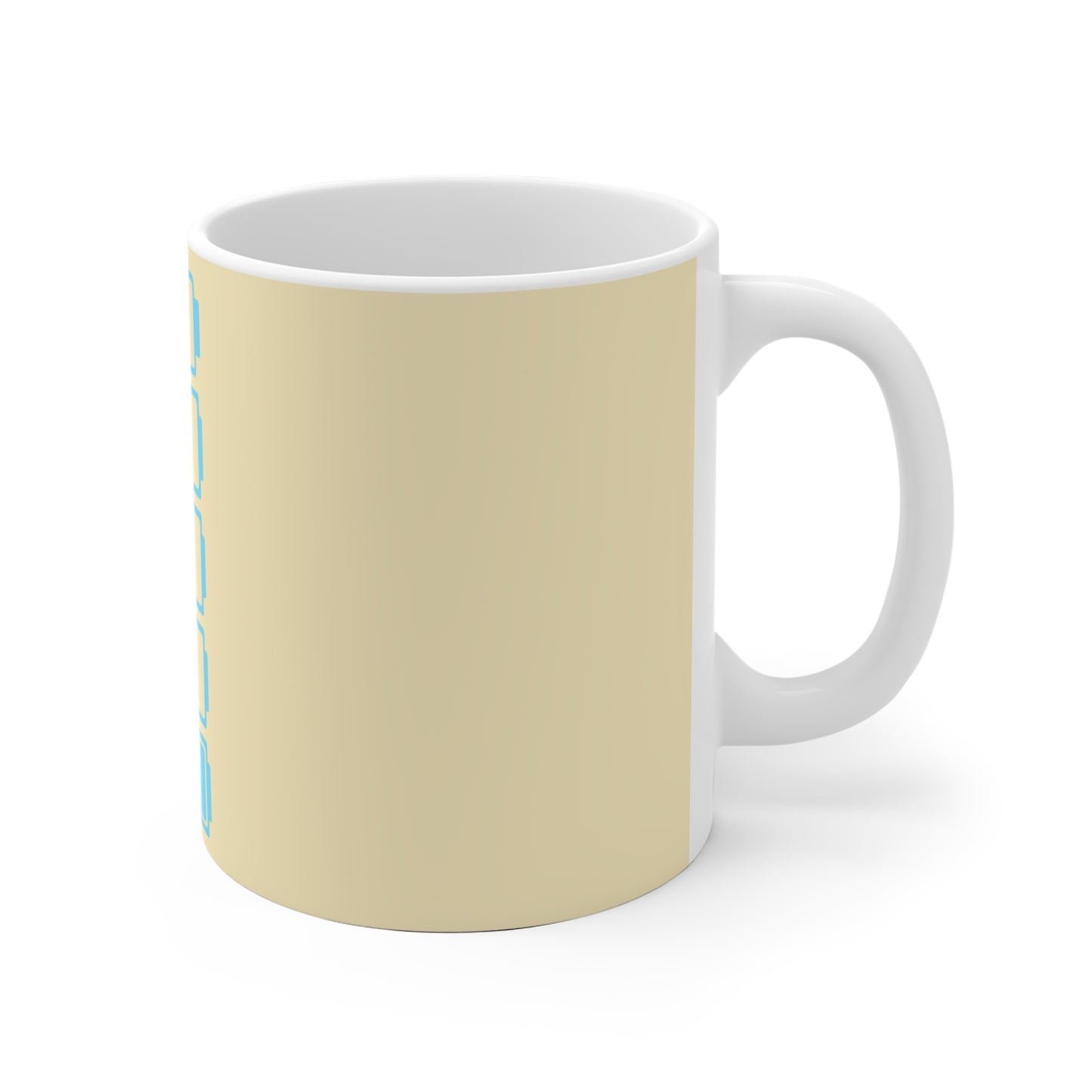 Social Battery Ceramic Mug - Beige/Blue