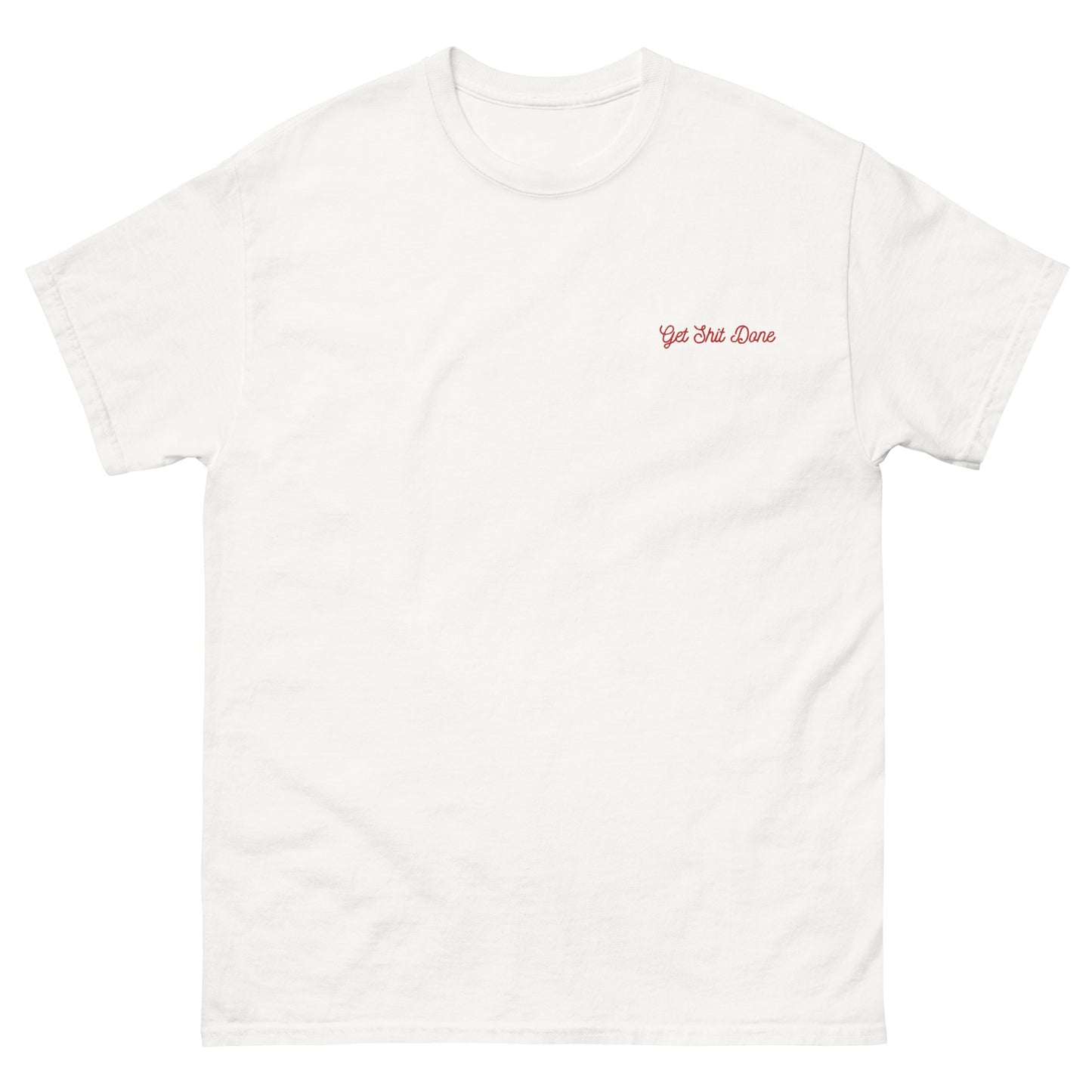 Embroidered Get Shit Done T-Shirt (Red)