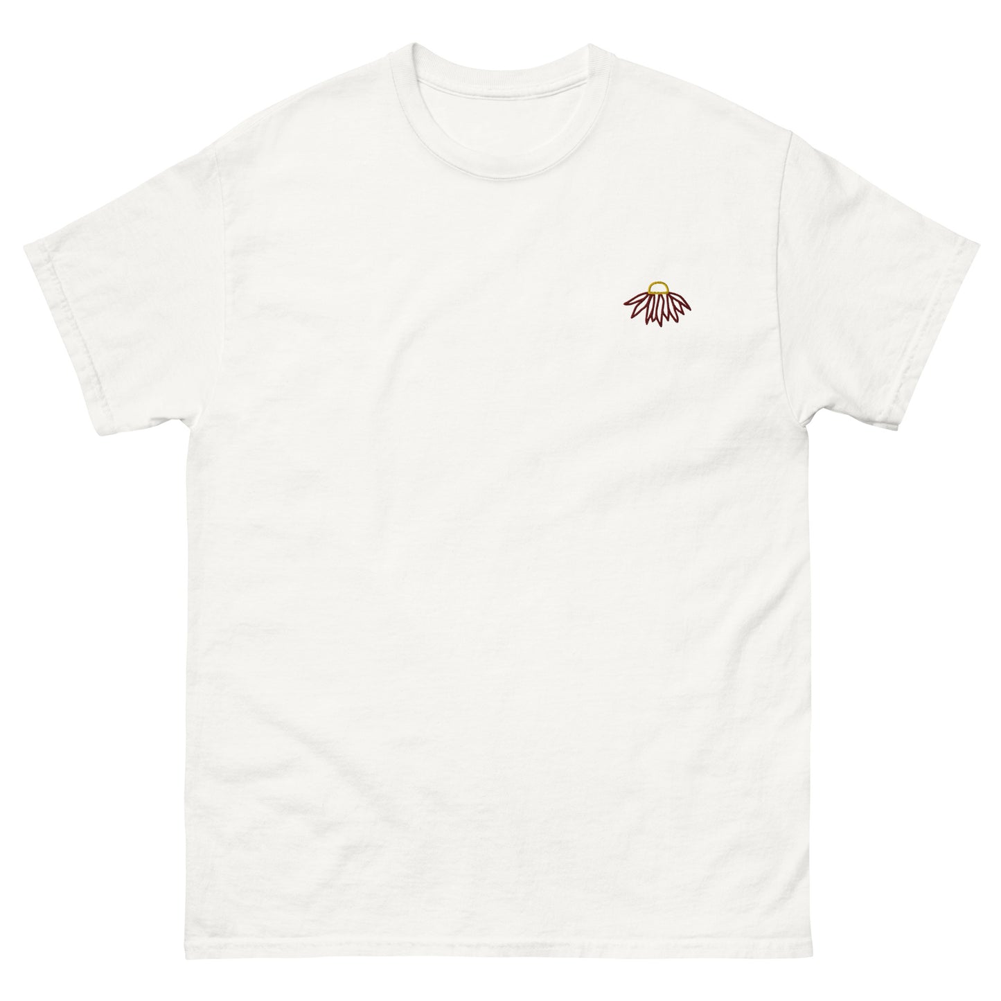 Embroidered Daisy T-Shirt (Maroon)